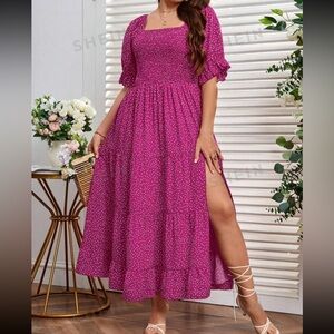 Pink polka dot dress SHEIN 2x